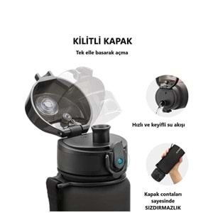 Uzspace Tritan Matara 650 ml. Petrol Mavi 3037