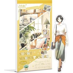 Puslu Anılar Günışığı Sticker Defteri 20 Sayfa