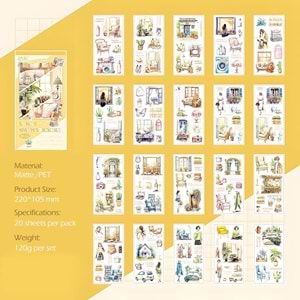 Puslu Anılar Günışığı Sticker Defteri 20 Sayfa