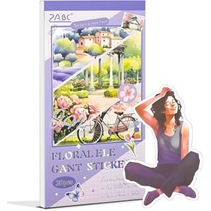 Puslu Anılar Zarif Çiçekler Sticker Defteri 20 Sayfa