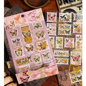 Yaldızlı Plastik Pul 4 Sayfa BM-1774