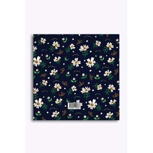 My Mia Art Mavi Papatya Kenar Baskılı Defter, 16x16 cm