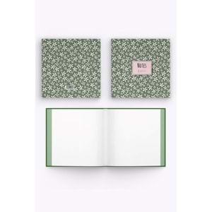 My Mia Art Yeşil Papatya Kenar Baskılı Defter, 16x16 cm