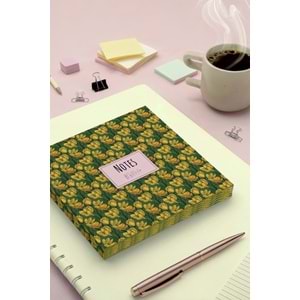 My Mia Art Sarı Manolya Kenar Baskılı Defter, 16x16 cm