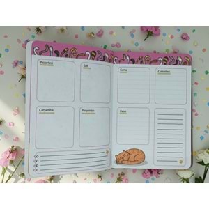 Zamansız Kediler I Haftalık Plan Ajandası 15x21 cm