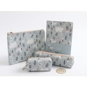Liz Hediyelik Seti Daily Not Defteri+Kalemlik+Makyaj Çantası+Küçük Cüzdan FORSET-1