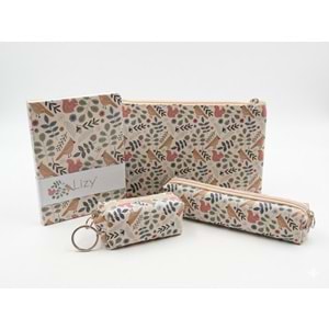 Liz Hediyelik Seti Daily Not Defteri+Kalemlik+Makyaj Çantası+Küçük Cüzdan FORSET-1
