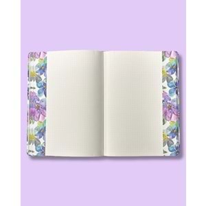 Liz Kuşe Kapak Kenar Baskılı 15x21 cm Defter 64 Yp. Noktalı+48 Yp. Çizgisiz