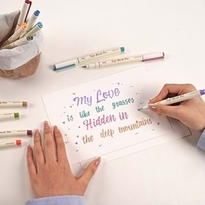 Writech Fırça Tip Keçeli Kalem Aqua W-827