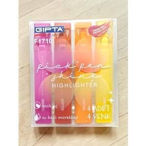 Gıpta Fosforlu Kalem Pickpen Shine 4 Renk Set F1710