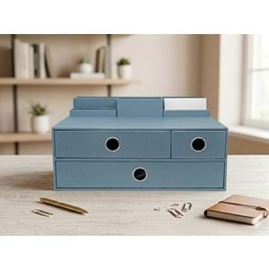 Gıpta Pearl Light Blue 3 Çekmeceli Masaüstü Düzenleyici ORG1782