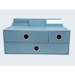 Gıpta Pearl Light Blue 3 Çekmeceli Masaüstü Düzenleyici ORG1782