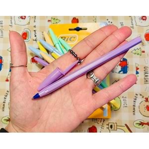 Bic Cristal Mavi Tükenmez Kalem Pastel Sarı Gövde