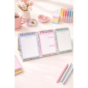 Liz Masaüstü Planner Takvim (3 Bölmeli) - Haftalık ve Günlük Liste TKV05