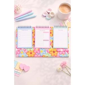 Liz Masaüstü Planner Takvim (3 Bölmeli) - Haftalık ve Günlük Liste TKV05