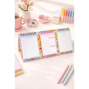Liz Masaüstü Planner Takvim (3 Bölmeli) - Haftalık ve Günlük Liste TKV05