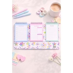 Liz Masaüstü Planner Takvim (3 Bölmeli) - Haftalık ve Günlük Liste TKV05