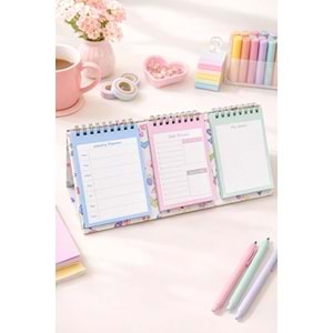 Liz Masaüstü Planner Takvim (3 Bölmeli) - Haftalık ve Günlük Liste TKV05