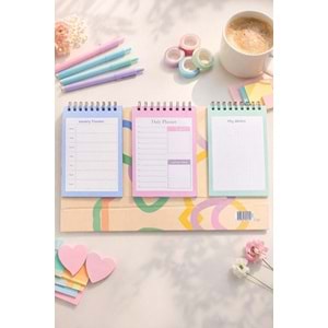 Liz Masaüstü Planner Takvim (3 Bölmeli) - Haftalık ve Günlük Liste TKV05