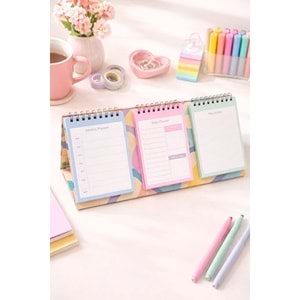 Liz Masaüstü Planner Takvim (3 Bölmeli) - Haftalık ve Günlük Liste TKV05