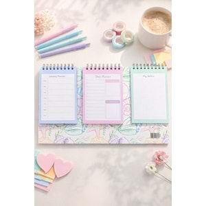 Liz Masaüstü Planner Takvim (3 Bölmeli) - Haftalık ve Günlük Liste TKV05
