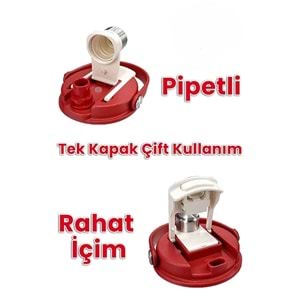 Diller Kiraz Desenli Paslanmaz Çelik Termos 900 ml. D9508-880