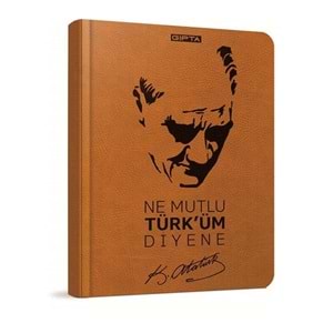 Gıpta Atatürk İp Dikişli Sert Kapak Çizgili Defter 13x21 cm 120 yp.