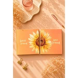Lizy Best Friend İkili Defter Seti 16x16 cm Sert Kapak Düz İç Sayfa
