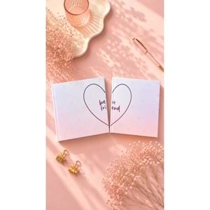 Lizy Best Friend İkili Defter Seti 16x16 cm Sert Kapak Düz İç Sayfa