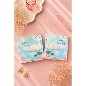 Lizy Best Friend İkili Defter Seti 16x16 cm Sert Kapak Düz İç Sayfa