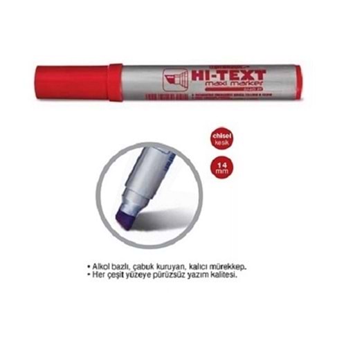 Hi-Text Maxi Marker Kırmızı 10 Mm Kesik Uç