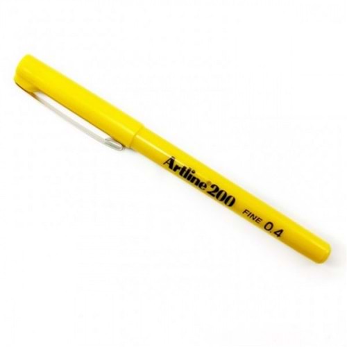 Artline 200N Fine Keçe Uçlu Yazı Kalemi Uç 0.4 Mm Sarı