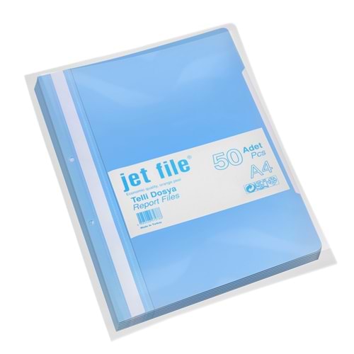 Jet File Pp Telli Dosya A4 Açık Mavi 50 Li Dos-Ttj101