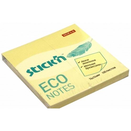 Pastel Sarı Eco Notes 100 Yaprak 76x76 Yapışkanlı Not Kağıdı Gıpta