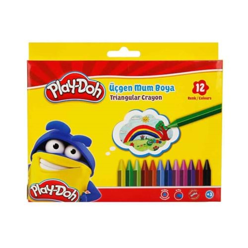 Play-Doh Üçgen Crayon Mum Boya 12 Renk Play-Cr008