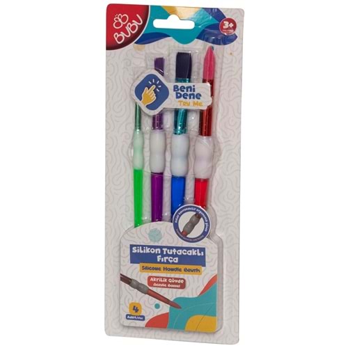 Bu-Bu Silikon Tutacaklı Fırça Seti 4 Lü BUBU-FR0003