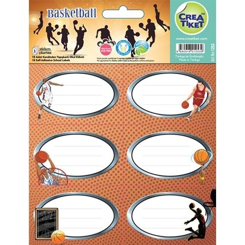 Basketbol Defter Etiketi (3 Yapraklı Paket)