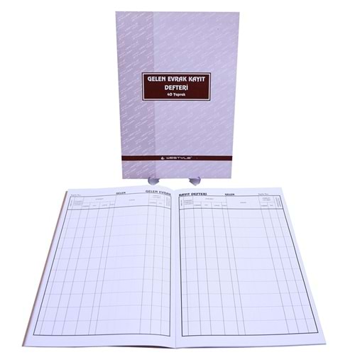 Gelen Evrak Kayıt Defteri 40 Yp