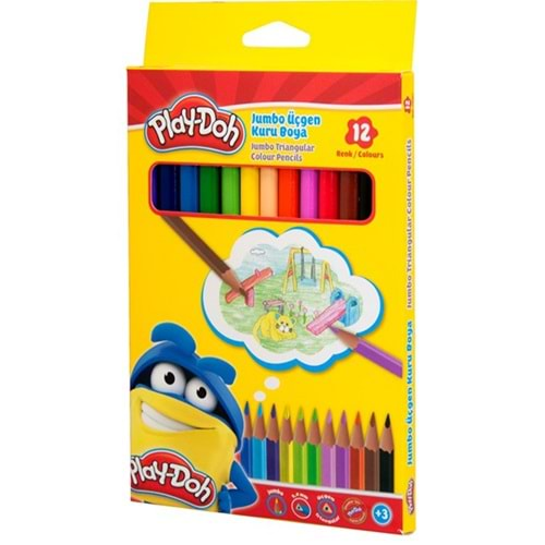 Play-Doh Kuruboya Jumbo Üçgen 12 Renk PLAY-KU008