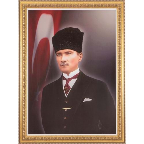 İnterpano 50*70 Varaklı Çerçeve D.Monte Atatürk Portresi