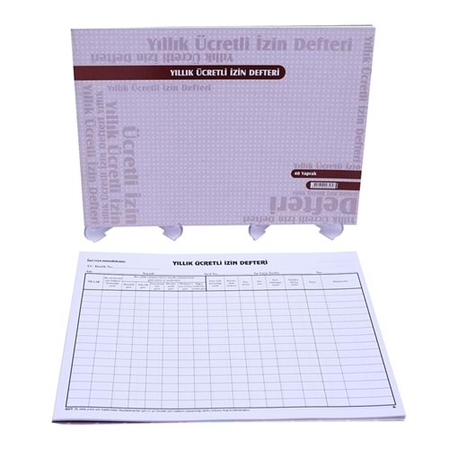 Yıllık Ücretli İzin Defteri 40 Yp (Karton Kapak)