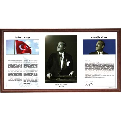 İnterpano Atatürk Köşesi 50X90 Piramit-Lamine Çerçeveli