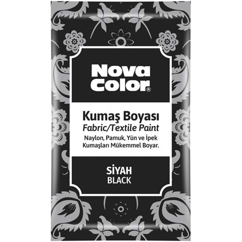 Nova Color Kumaş Boyası Toz Siyah 12Gr