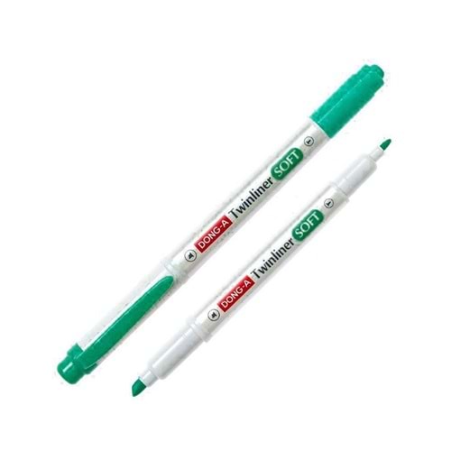 Dong-A Twinliner Soft Çift Uçlu Fosforlu Kalem Mint Yeşili No:52