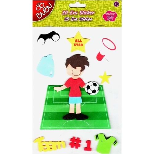 Bubu 3D Eva Sticker Futbolcu Sts013(St0043)