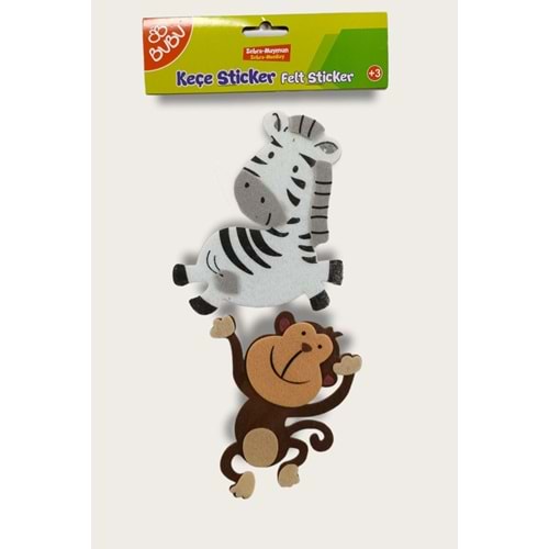 Bubu 3D Büyük Keçe Sticker Hayvanlar Sts011(St0037)