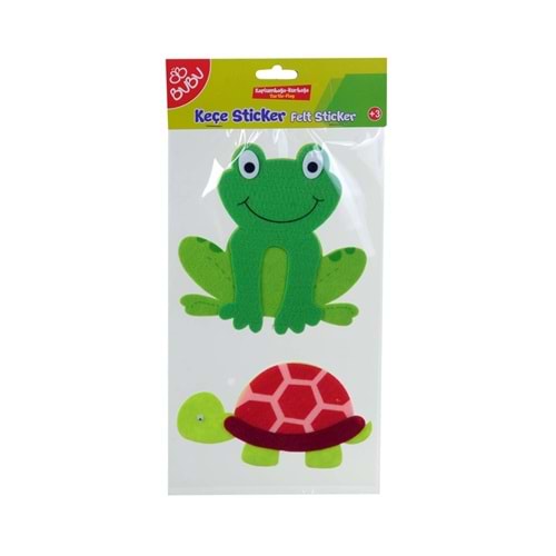 Bubu 3D Büyük Keçe Sticker Kaplumbağa Kurbağa Sts011(St0036)