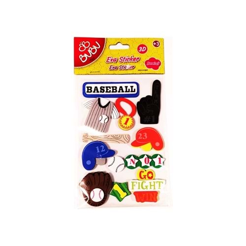 Bubu 3D Eva Sticker Baseball