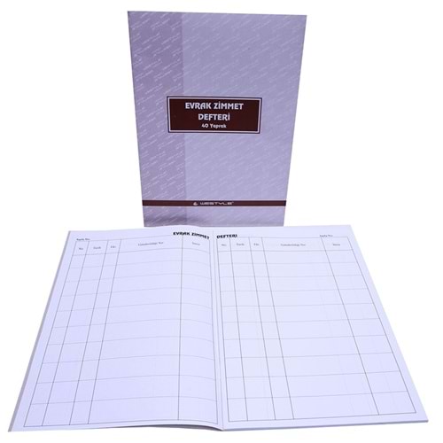 Evrak Zimmet Defteri 40 Yp
