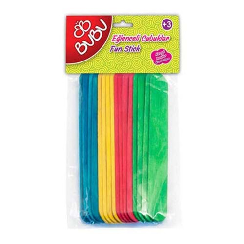 Bu-Bu Eğlenceli Çubuklar Renkli 15X1,8Cm 40 Lı